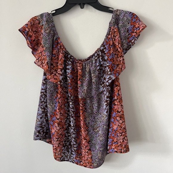 Maeve Tops - Maeve Women's Off Shoulder Top Floral Medium Boho Cottagecore Festival Romantic